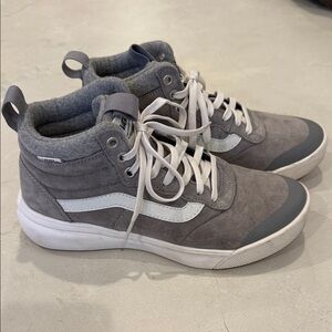 Vans Gray and White High-Top Sneakers